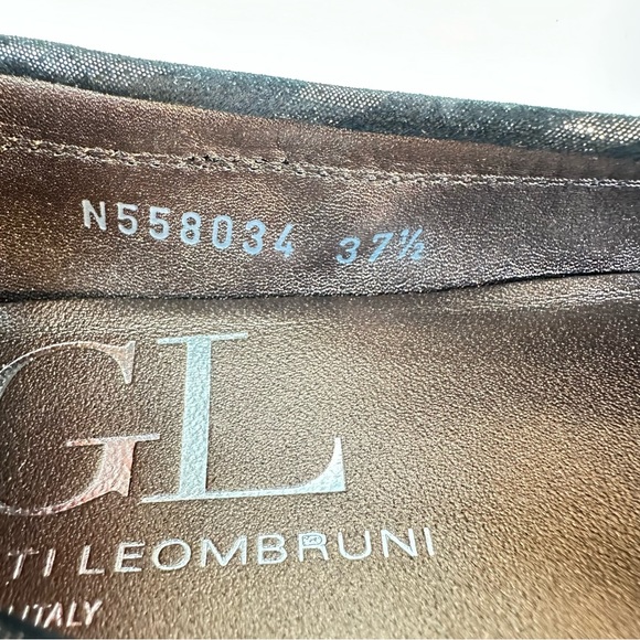 AGL women’s Ballet flats Zebra Leather Size: 37.5 Color: Black bronze shimmer. - Picture 9 of 10